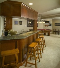 Basement with Granite Countertops in Atlanta